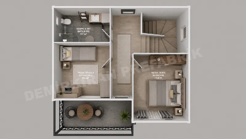 2+1 · 108 m² · Piętrowy dom prefabrykowany zdjęcie 7