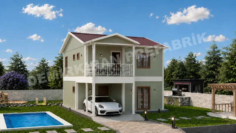 2+1 132 m² İki Katlı Prefabrik Konut görsel 2