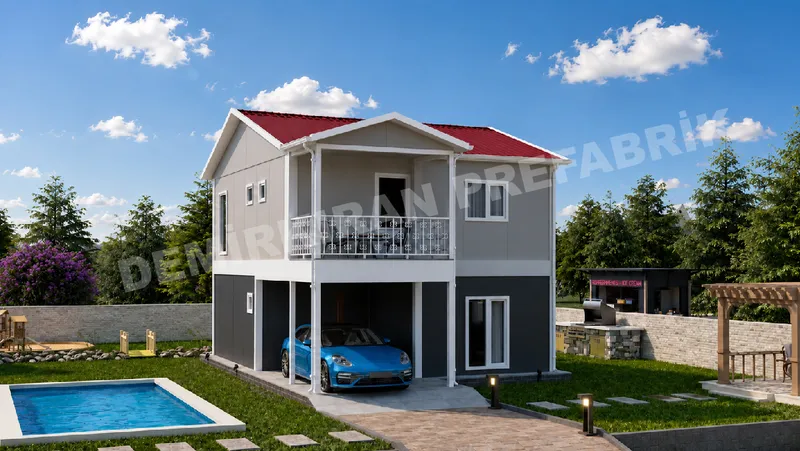 2+1 132 m² İki Katlı Prefabrik Konut görsel 3