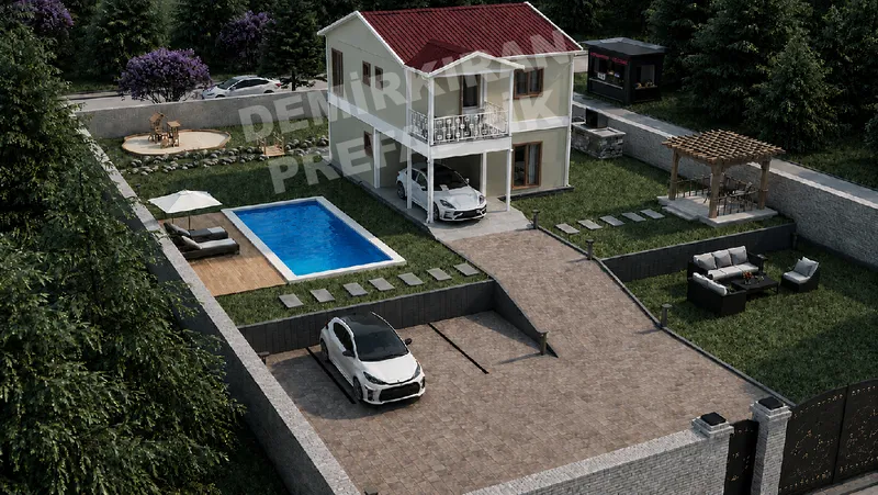 2+1 132 m² İki Katlı Prefabrik Konut görsel 8