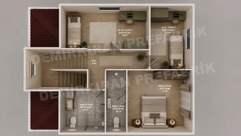 3+1 · 140 m² · Patrový montovaný dům obrázek 8