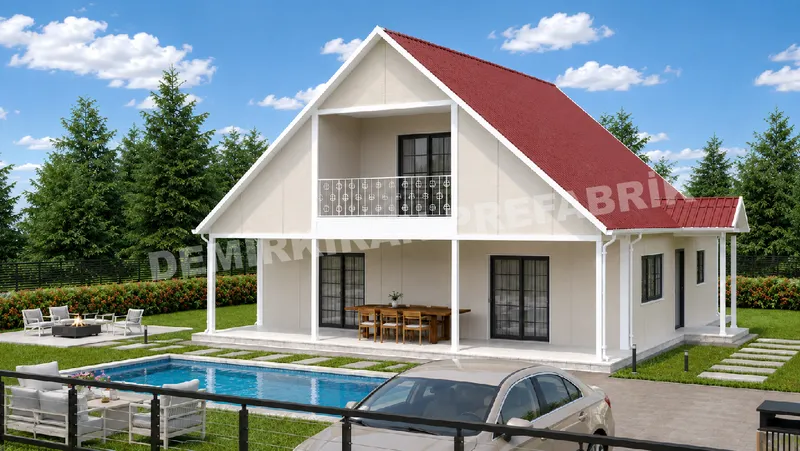 3+1 · 156 m² · Двухэтажный сборный дом изображение 2