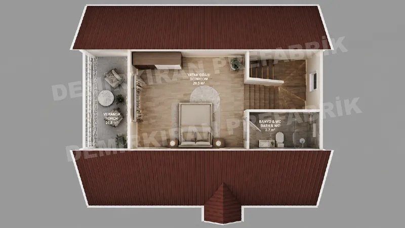 3+1 · 156 m² · Двухэтажный сборный дом изображение 8