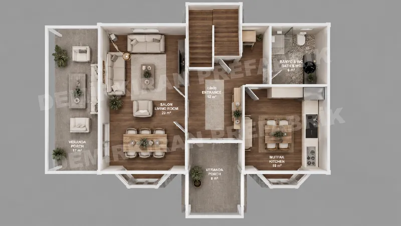 3+1 · 169 m² · Prefabwoning met twee bouwlagen afbeelding 8