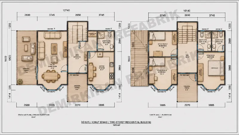 3+1 · 169 m² · Prefabwoning met twee bouwlagen afbeelding 9