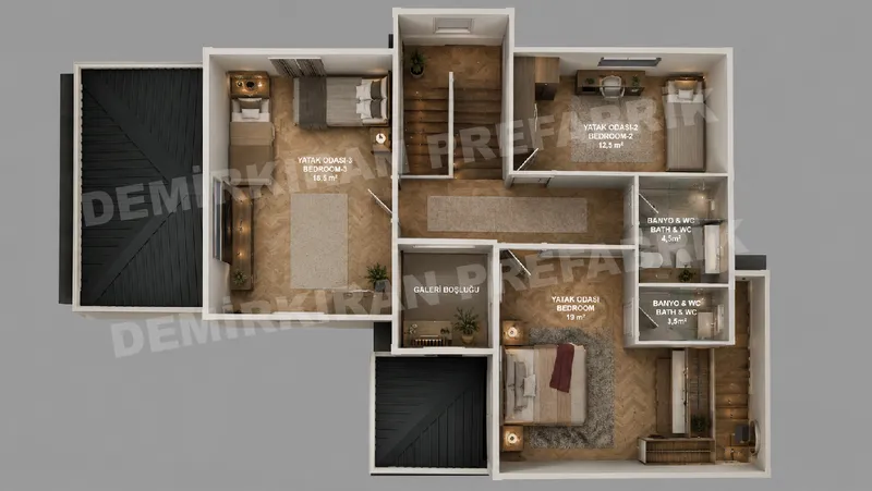 3+1 · 200 m² · Casa prefabbricata a due piani immagine 11