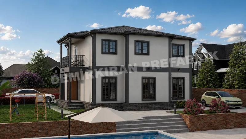 4+1 · 174 m² · Shtëpi e parafabrikuar dykatëshe imazh 2