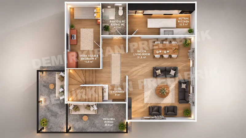 4+1 · 182 m² · Casa prefabbricata a due piani immagine 10