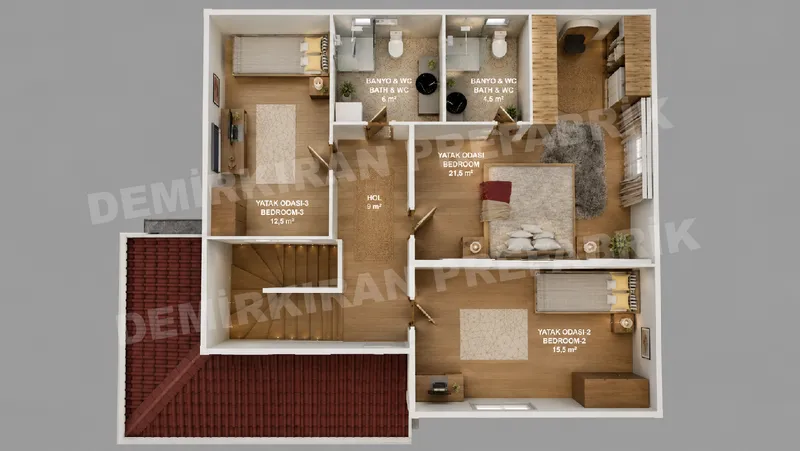 4+1 · 182 m² · Casa prefabbricata a due piani immagine 9