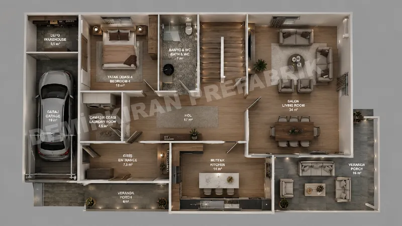5+1 · 271 m² · Montažna kuća na kat slika 7