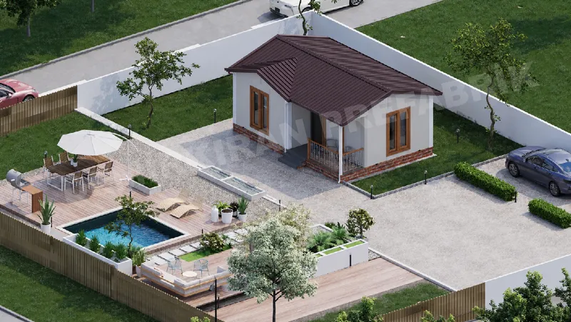 1+1 · 40 m² · Prízemný montovaný dom