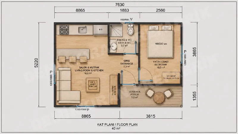 1+1 · 40 m² · Prízemný montovaný dom obrázok 10