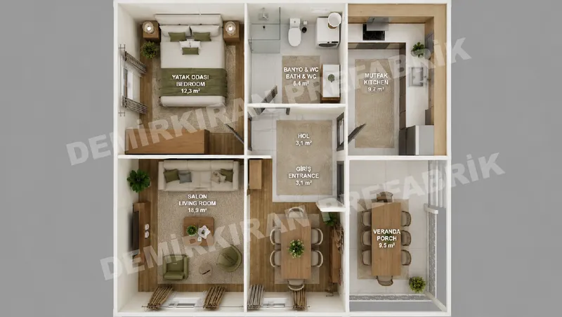 1+1 · 63 m² · Přízemní montovaný dům obrázek 8