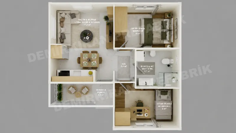 2+1 · 49 m² · Parterowy dom prefabrykowany zdjęcie 7
