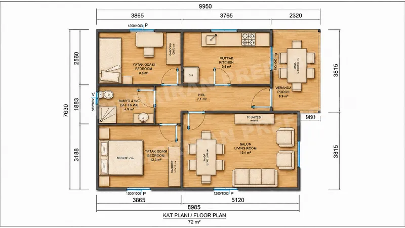 2+1 · 72 m² · Přízemní montovaný dům obrázek 8