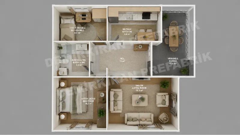 2+1 · 85 m² · Přízemní montovaný dům obrázek 8