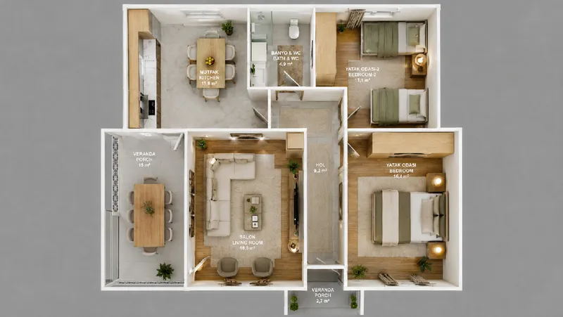 2+1 · 95 m² · Casa pré-fabricada térrea imagem 7