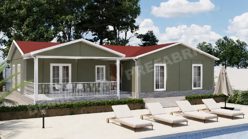 3+1 · 145 m² · Shtëpi e parafabrikuar njëkatëshe