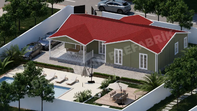 3+1 · 145 m² · Shtëpi e parafabrikuar njëkatëshe imazh 3