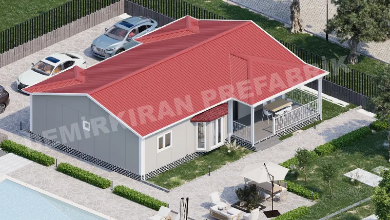 4+1 125 m² Tek Katlı Prefabrik Konut görsel 2